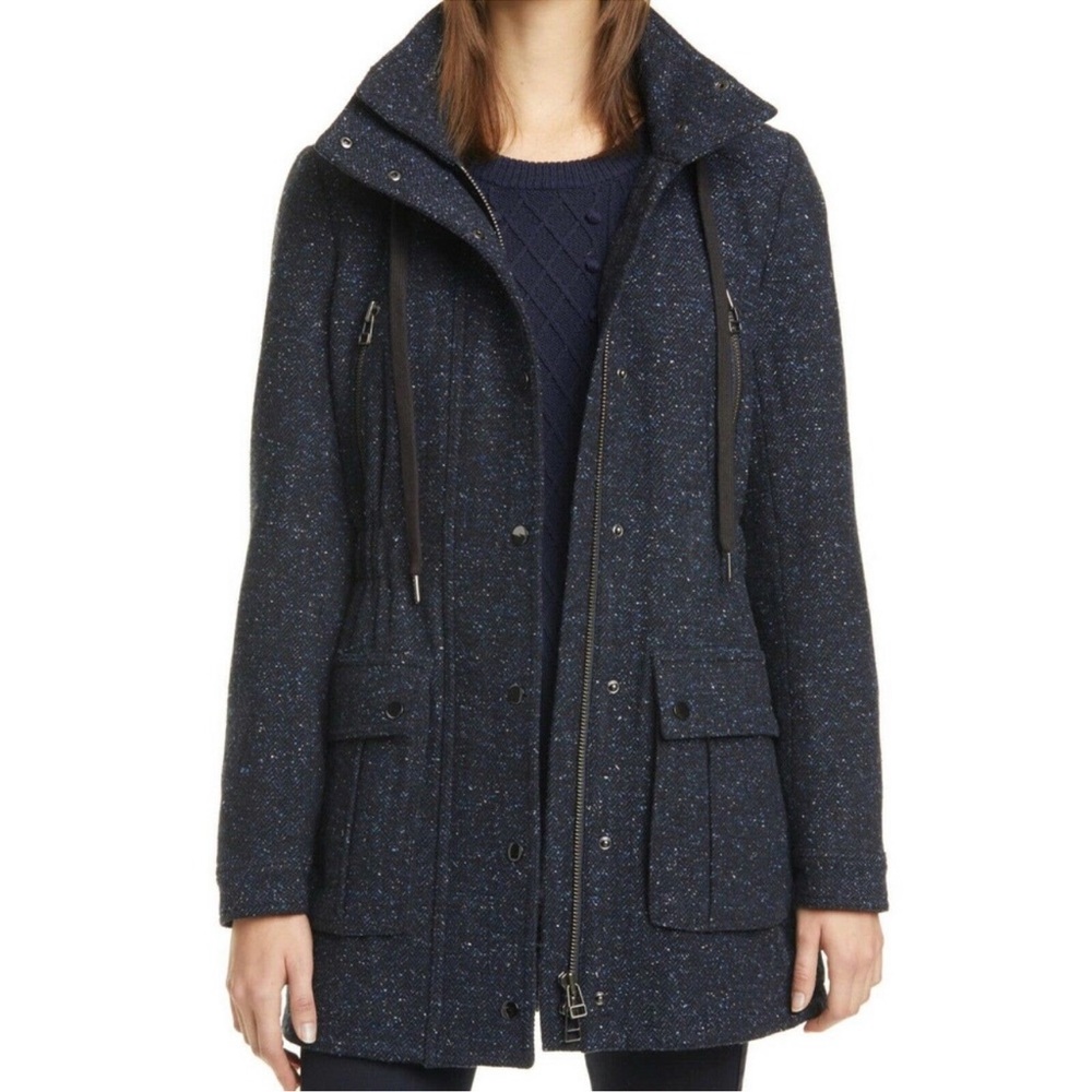 Veronica Beard Jacket Navy Tawny Wool Blend Parka